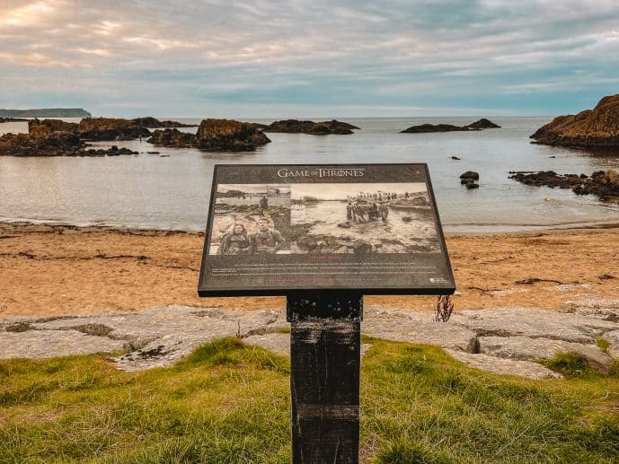 Ballintoy Beach Game of Thrones sign