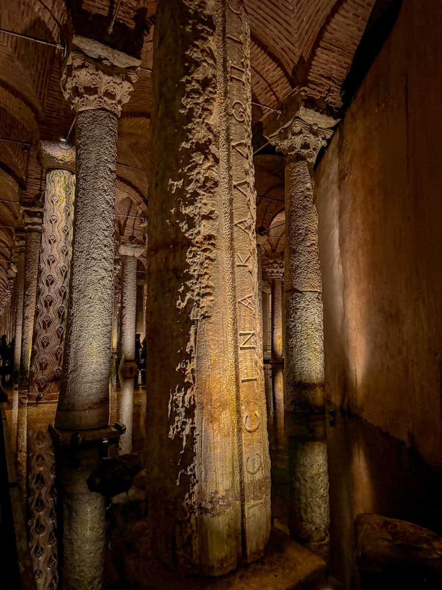 Basilica Cistern carved pillar 
