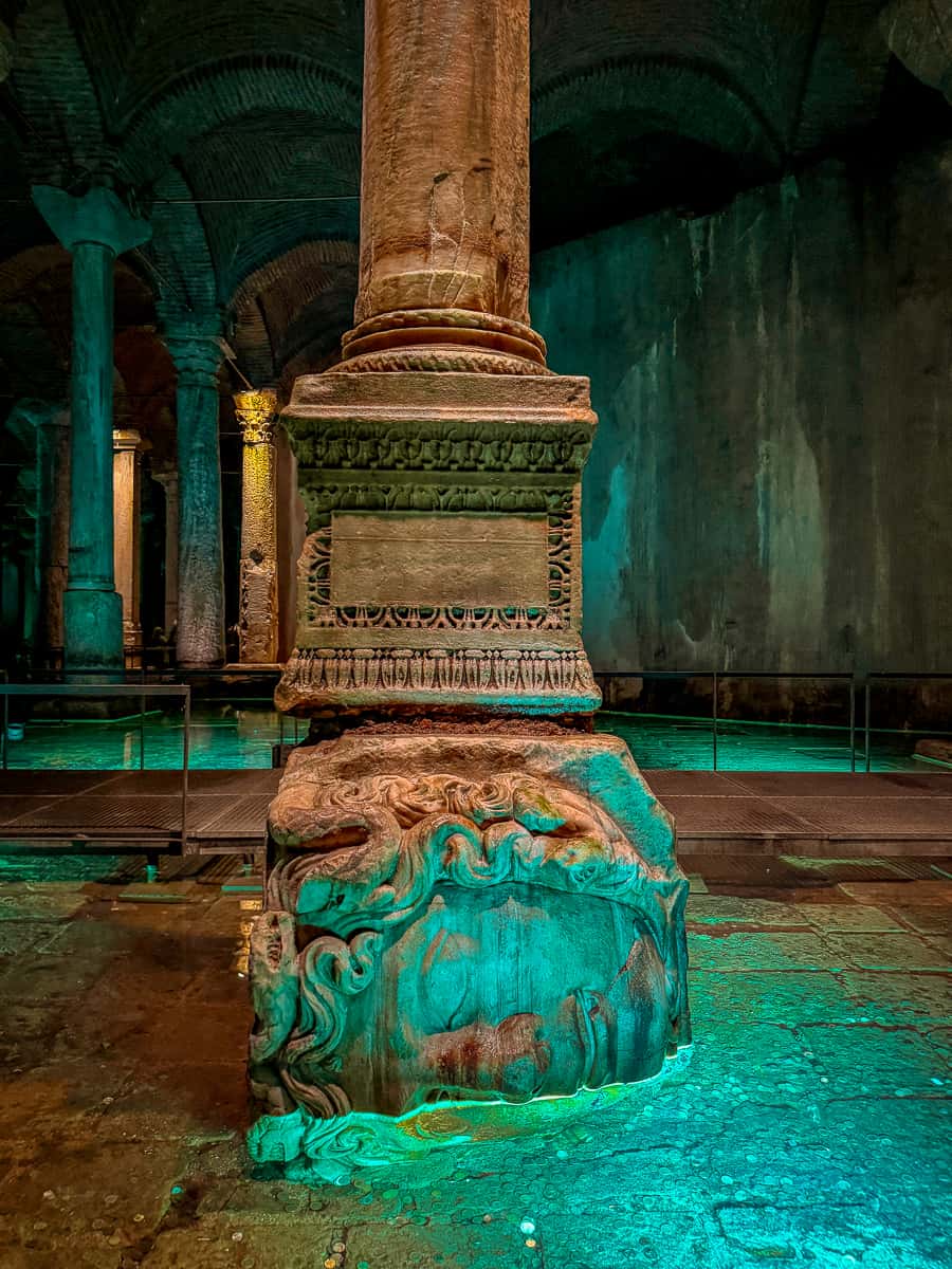 Basilica Cistern upside down Medusa Head