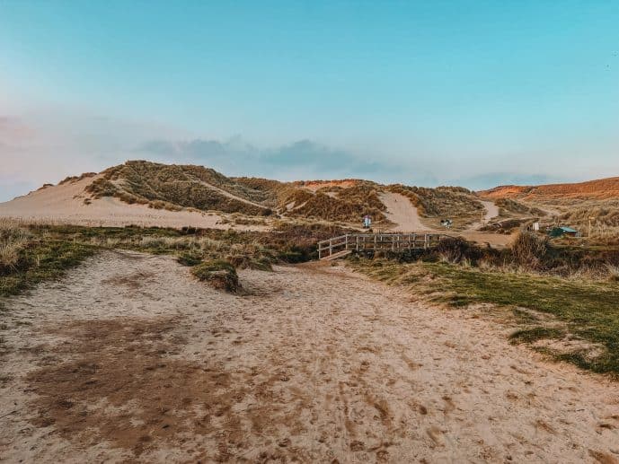 Holywell Bay sand dunes