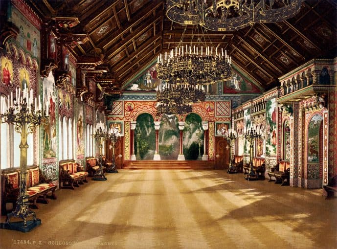 Inside Neuschwanstein Castle singers hall