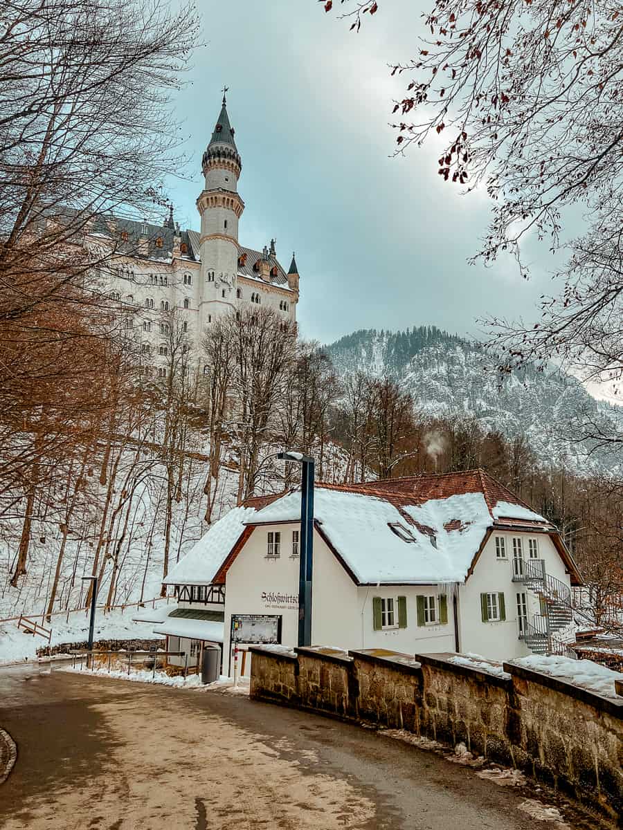 Neuschwanstein Castle walk in the snow